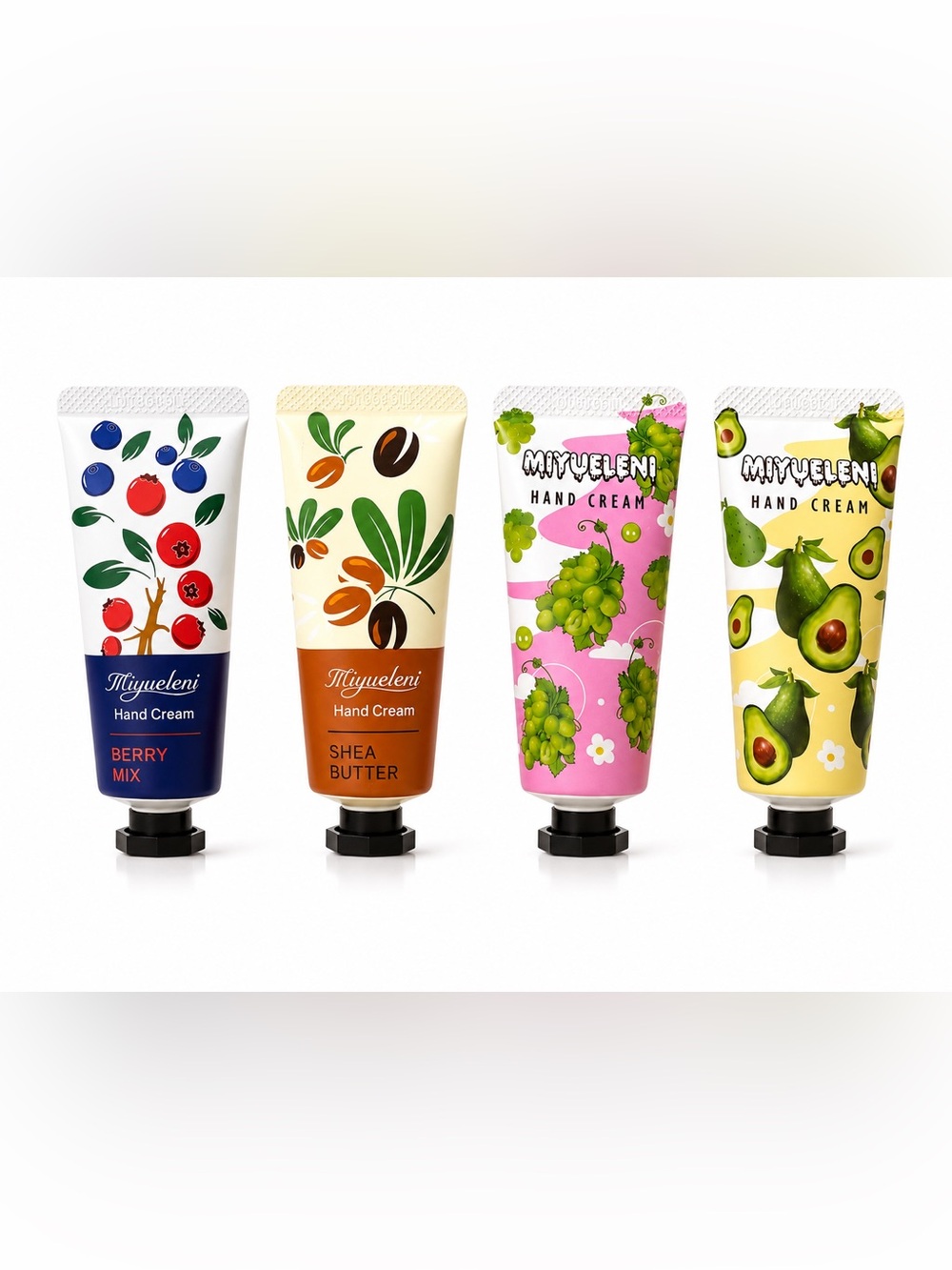 Miyueleni Hand Cream Bundle 4 Pc Berry Mix Shea Butter Grape Avocado